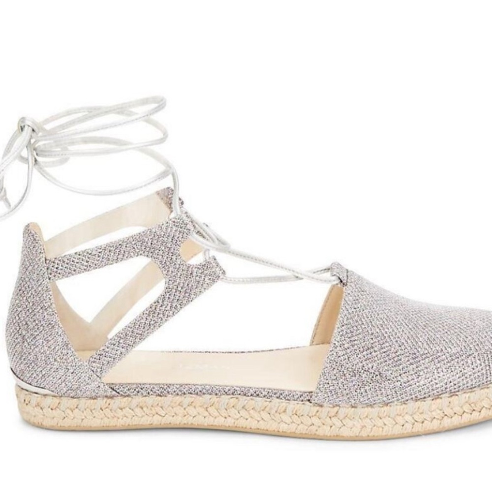 Stuart Weitzman silver glitter espadrille - size 8.5